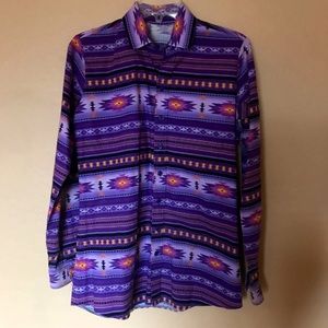 Western shirt/flannel purple Aztec rodeo shirt